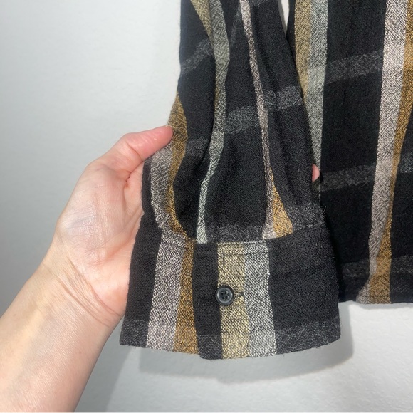 Madewell Highroad Popover Shirt in Lessing Plaid black with an white size M - Picture 12 of 14